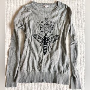 Merona Gray Lightweight Bee Sweater